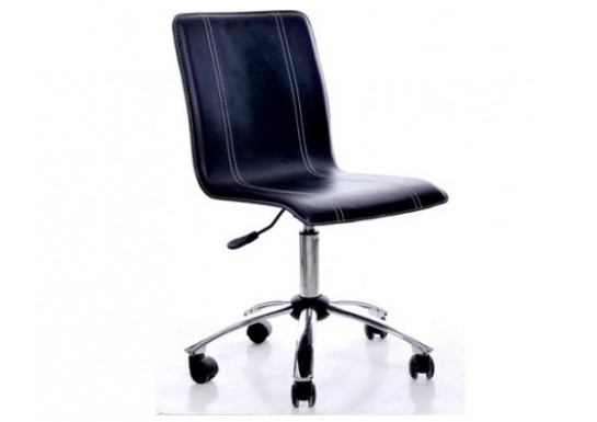 Кресло EChair-210 PPU- 802, к/з черный, хром