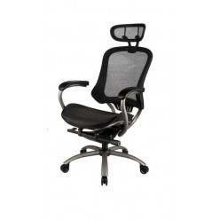 Кресло руководителя EChair-PICASSO-E (сетка черная, металл)
